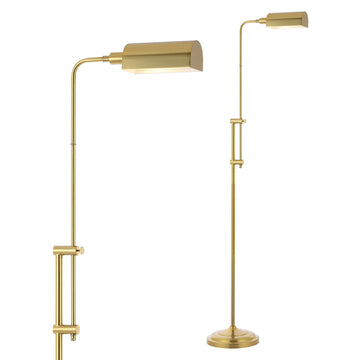Zinnia 63" Industrial Minimalist Height-Adjustable Iron Pharmacy LED Floor Lamp - JONATHAN Y